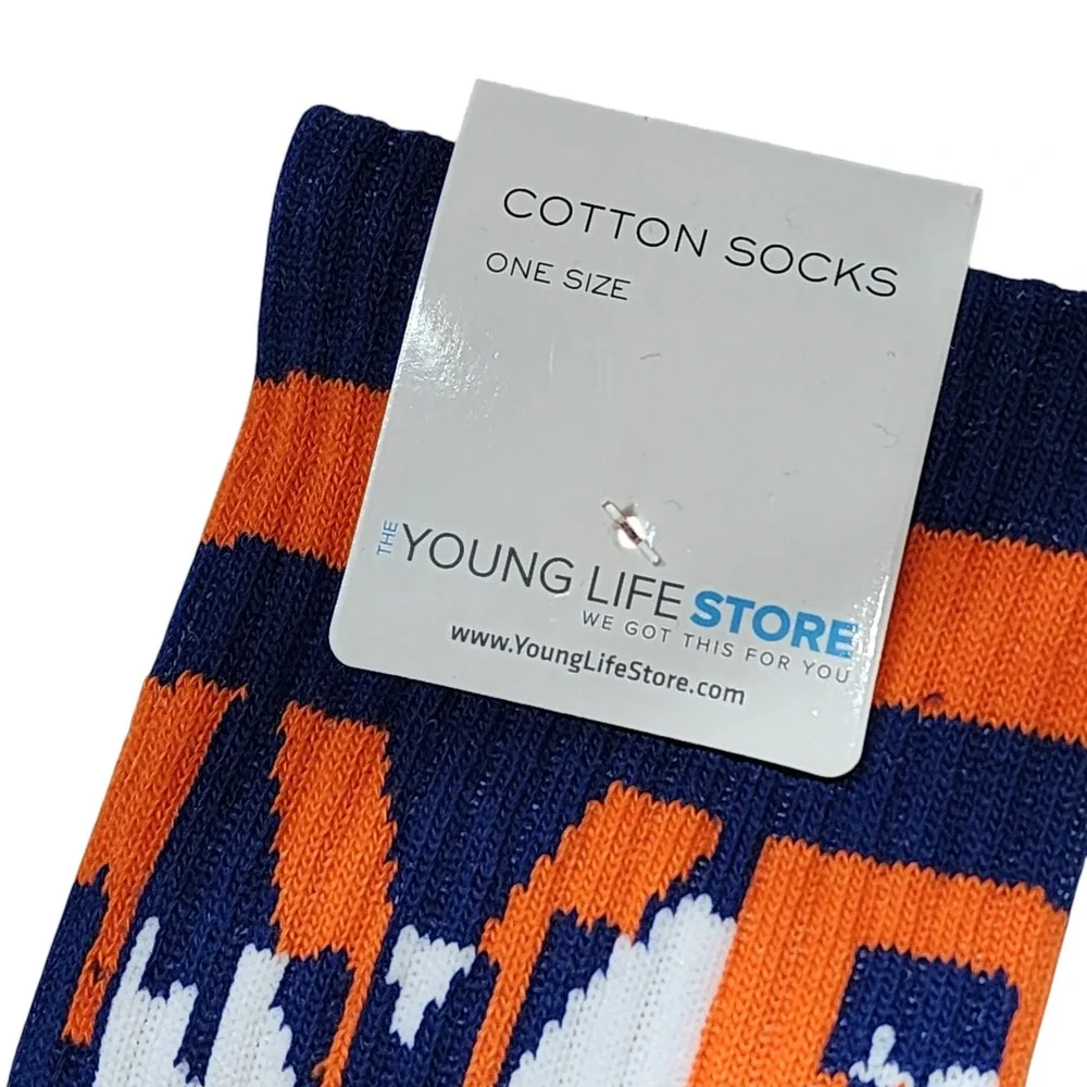 NEW Young Life Store‎ Cotton Socks Athletic Crew Socks One Size (L) NWT